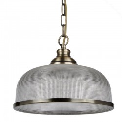 Bistro II - Textured Clear Glass & Antique Brass Single Pendant Bistro II - Textured Clear Glass & Antique Brass Single Pendant