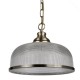Searchlight-1682AB - Bistro II - Textured Clear Glass & Antique Brass Single Pendant