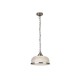 Searchlight-1682SS - Bistro II - Textured Clear Glass & Satin Silver Single Pendant