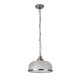 Searchlight-1682SS - Bistro II - Textured Clear Glass & Satin Silver Single Pendant