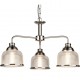 Ceiling Lights - Bistro II - Textured Clear Glass & Satin Silver 3 Light Centre Fitting Searchlight-1683-3SS - Bistro II - Textured Clear Glass & Satin Silver 3 Light Centre Fitting