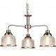 Searchlight-1683-3SS - Bistro II - Textured Clear Glass & Satin Silver 3 Light Centre Fitting