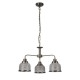 Searchlight-1683-3AB - Bistro II - Textured Clear Glass & Antique Brass 3 Light Centre Fitting