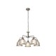 Searchlight-1685-5SS - Bistro II - Satin Silver 5 Light Centre Fitting with Textured Clear Glass