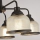 Searchlight-1685-5BK - Highworth - Matt Black 5 Light Centre Fitting with Textured Clear Glasses