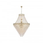 Louis Philippe - Satin Brass 28 Light Chandelier with Crystal