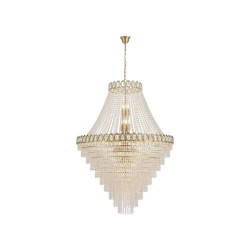 Louis Philippe - Satin Brass 28 Light Chandelier with Crystal