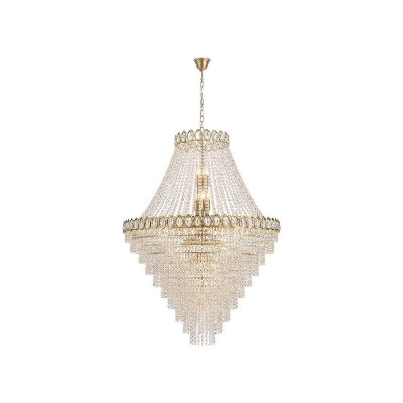 Searchlight-1711-102SB - Louis Philippe - Satin Brass 28 Light Chandelier with Crystal