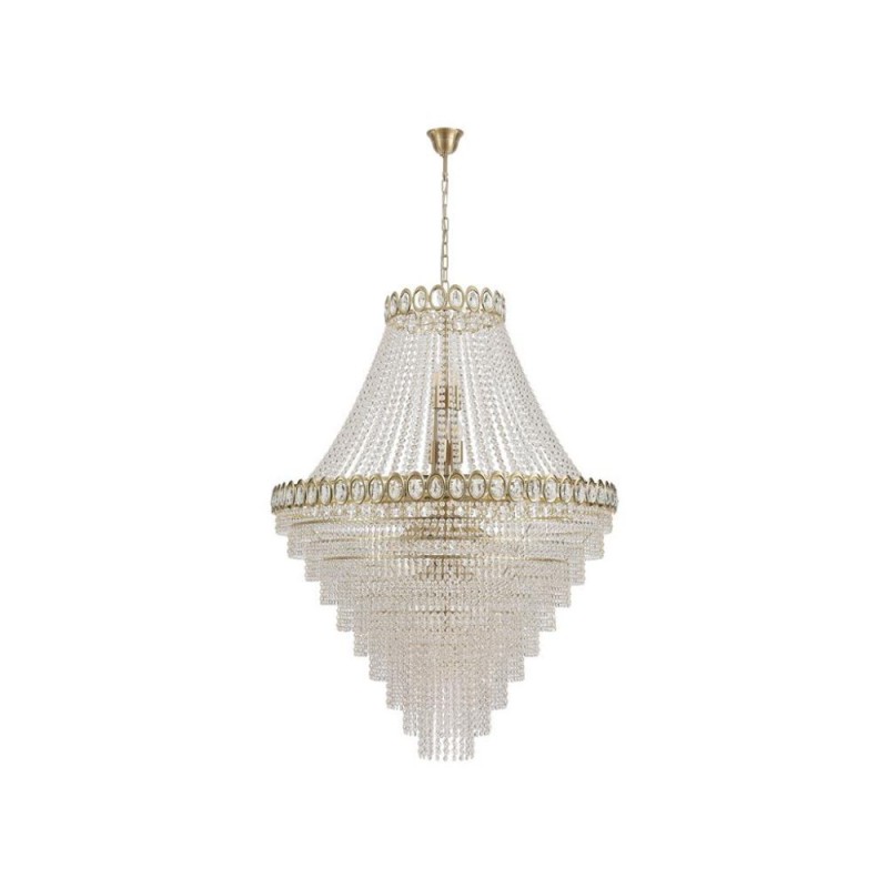 Searchlight-1711-102SB - Louis Philippe - Satin Brass 28 Light Chandelier with Crystal