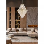 Louis Philippe - Satin Brass 28 Light Chandelier with Crystal