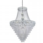 Louis Philipe - Chrome 28 Light Chandelier with Crystal