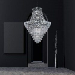 Louis Philipe - Chrome 28 Light Chandelier with Crystal Louis Philipe - Chrome 28 Light Chandelier with Crystal