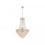 Louis Philippe - Satin Brass 11 Light Chandelier with Crystal