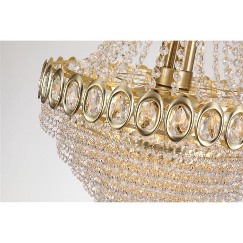 Searchlight-1711-11SB - Louis Philippe - Satin Brass 11 Light Chandelier with Crystal