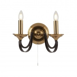 Belfry - Dark Bronze & Brown 2 Light Wall Lamp Belfry - Dark Bronze & Brown 2 Light Wall Lamp