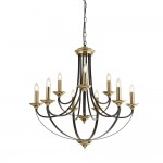 Belfry - Dark Bronze & Brown 9 Light Centre Fitting Belfry - Dark Bronze & Brown 9 Light Centre Fitting