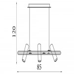 Telescope - Matt Black 3 Light over Island Fitting