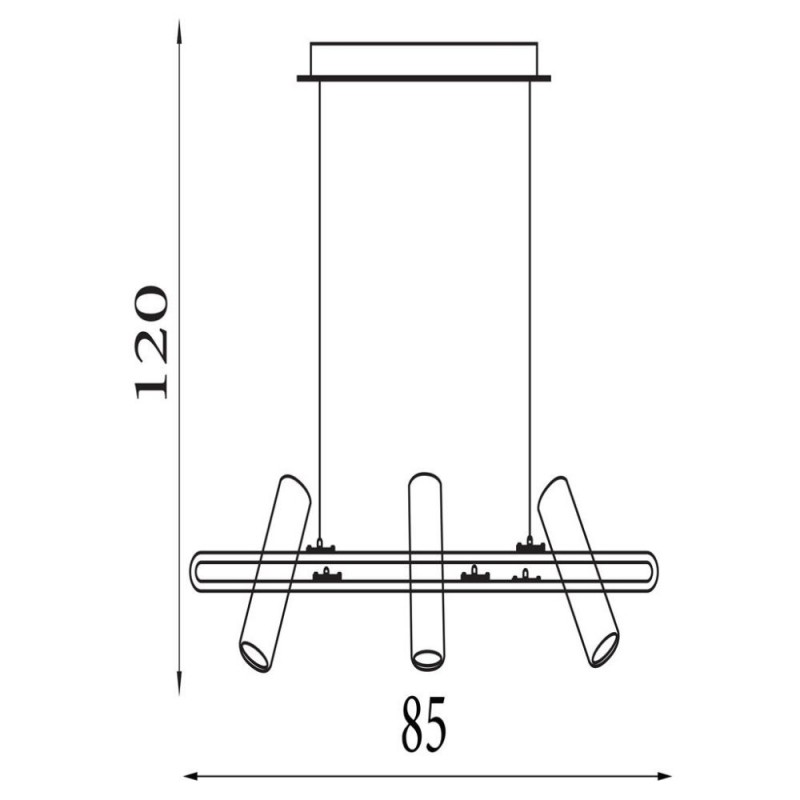 Searchlight-1893-3BK - Telescope - Matt Black 3 Light over Island Fitting