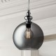 Ceiling Lights - Indiana - Smoky Glass with Chrome Single Pendant Searchlight-2020SM - Indiana - Smoky Glass with Chrome Single Pendant