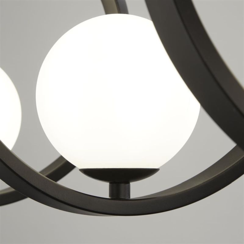 Searchlight-20911-3BK - Twister - White Glass & Matt Black 3 Light Wall Lamp