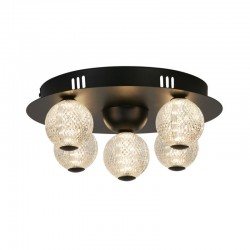 Asteroid - Black 5 Light LED Flush with Clear Acrylic Shades Asteroid - Black 5 Light LED Flush with Clear Acrylic Shades