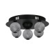 Searchlight-20923BK - Asteroid - Black 5 Light LED Flush with Clear Acrylic Shades