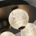 Asteroid - Black 5 Light LED Flush with Clear Acrylic Shades