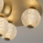 Asteroid - Gold 5 Light LED Flush with Clear Acrylic Shades Asteroid - Gold 5 Light LED Flush with Clear Acrylic Shades