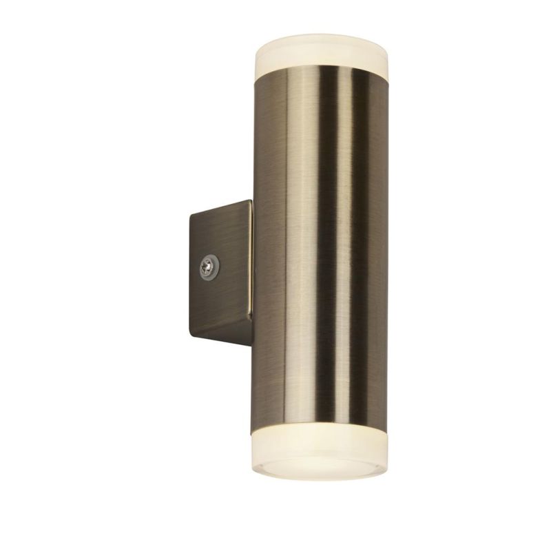 Searchlight-2100AB - Metro - Outdoor Antique Brass Up&Down LED Wall Lamp