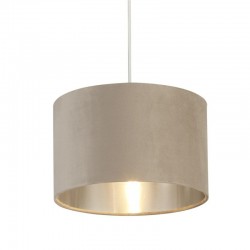 Drum - Shade Only - Taupe Velvet Shade with Silver Inner Ø 28 cm Drum - Shade Only - Taupe Velvet Shade with Silver Inner Ø 28 cm