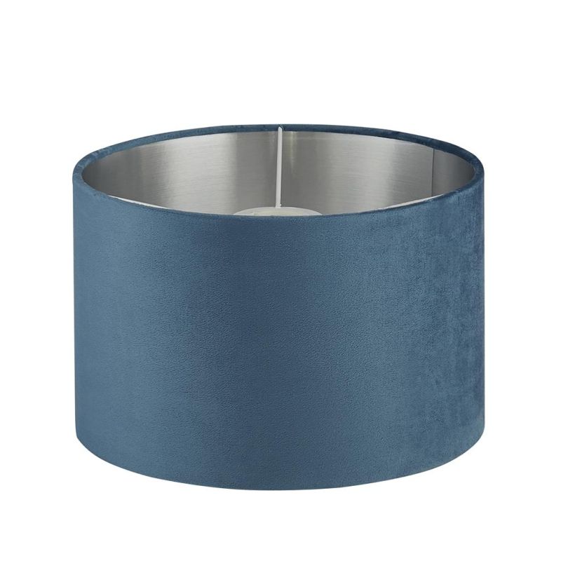 Searchlight-21027TE - Drum - Shade Only - Teal Velvet Shade with Silver Inner Ø 28 cm