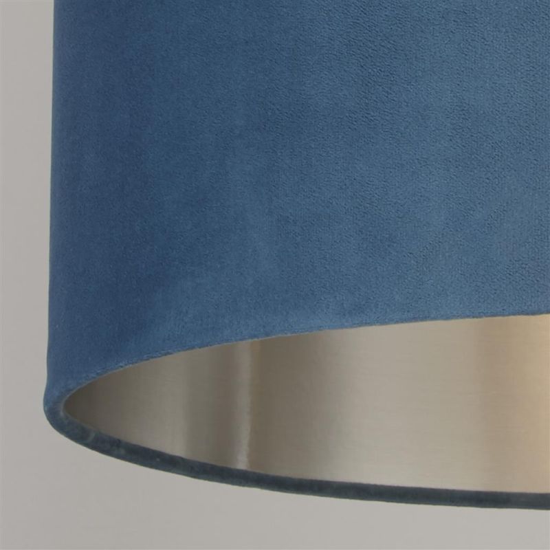 Searchlight-21027TE - Drum - Shade Only - Teal Velvet Shade with Silver Inner Ø 28 cm
