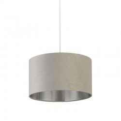 Drum - Shade Only - Light Grey Velvet Shade with Silver Inner Ø 38 cm Drum - Shade Only - Light Grey Velvet Shade with Silver Inner Ø 38 cm