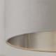 Searchlight-21027GY - Drum - Shade Only - Light Grey Velvet Shade with Silver Inner Ø 28 cm