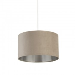 Drum - Shade Only - Taupe Velvet Shade with Silver Inner Ø 38 cm Drum - Shade Only - Taupe Velvet Shade with Silver Inner Ø 38 cm