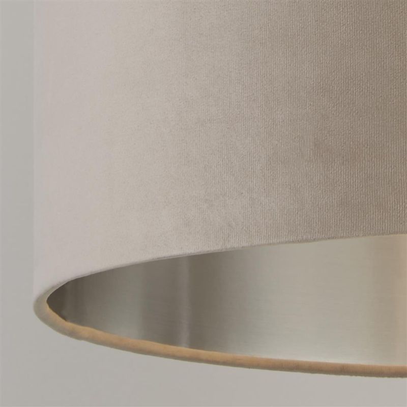 Searchlight-21035TA - Drum - Shade Only - Taupe Velvet Shade with Silver Inner Ø 38 cm