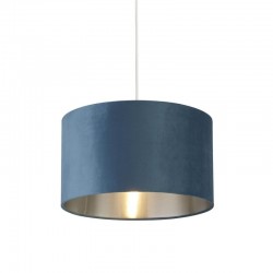 Drum - Shade Only - Teal Velvet Shade with Silver Inner Ø 38 cm Drum - Shade Only - Teal Velvet Shade with Silver Inner Ø 38 cm