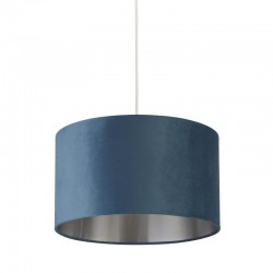 Drum - Shade Only - Teal Velvet Shade with Silver Inner Ø 38 cm Drum - Shade Only - Teal Velvet Shade with Silver Inner Ø 38 cm