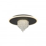 Deluge - Black LED Flush with Crystal