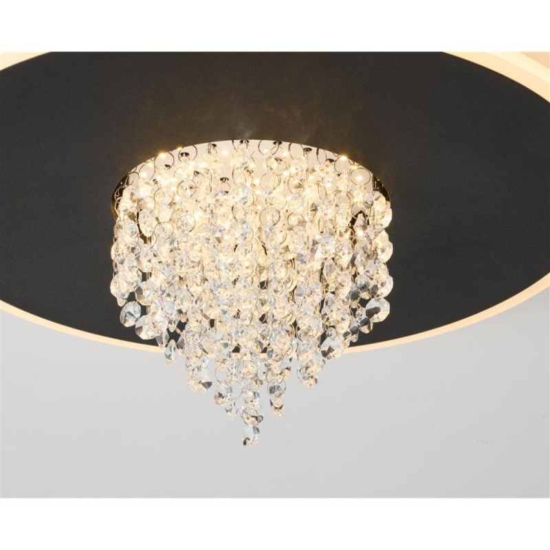 Searchlight-21126-32BK - Deluge - Black LED Flush with Crystal