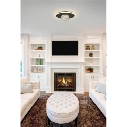 Deluge - Black LED Flush with Crystal