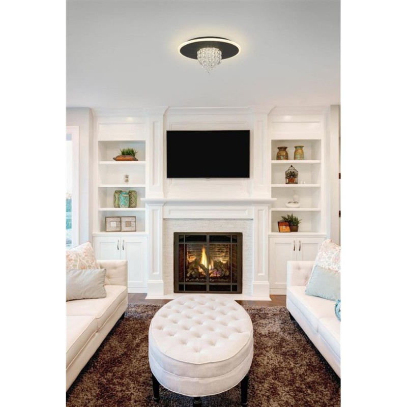 Searchlight-21126-32BK - Deluge - Black LED Flush with Crystal