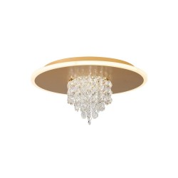 Deluge - Gold LED Flush with Crystal