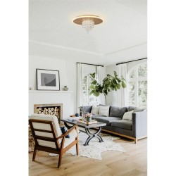 Deluge - Gold LED Flush with Crystal