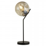 Punch - Black Table Lamp with Amber Dimpled Glass Punch - Black Table Lamp with Amber Dimpled Glass