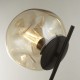 Searchlight-22121-1BK - Punch - Black Table Lamp with Amber Dimpled Glass