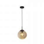 Punch - Black Pendant with Amber Dimpled Glass Punch - Black Pendant with Amber Dimpled Glass
