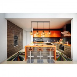 Punch - Black 4 Light over Island Fitting with Amber Dimpled Glasses Punch - Black 4 Light over Island Fitting with Amber Dimpled Glasses