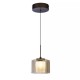 Searchlight-22321-1BZ - Tumblers - Bronze Pendant with Amber & Crystal Glass