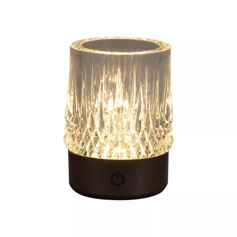 Searchlight-22322BZ - Tumblers - Bronze Rechargeable LED Table Lamp with Crystal Glass